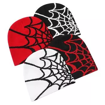 1 шт. модная шапка-пуловер с паутиной, вязаная шапка, мягкая, теплая, для защиты ушей, хип-хоп шапка