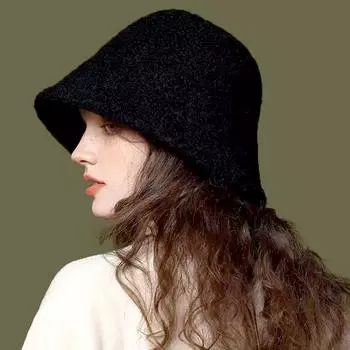 1 шт. модная шерстяная шляпа-ведро, шляпа рыбака, мягкая плюшевая шляпа рыбака, теплая зимняя ветрозащитная
