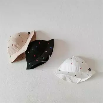 1 шт., модная шляпа от солнца для маленьких мальчиков и девочек, шляпа-ведро в американском стиле с английскими буквами для малышей, летняя дорожная шапка-рыбак