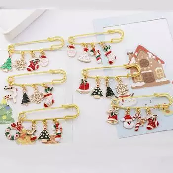 1 шт. модная снежинка конфета креативный значок рождественская брошь подарок на вечеринку милый лось носки снеговик