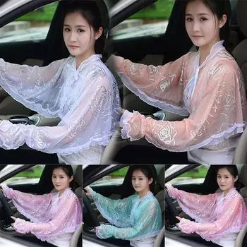 1 шт., модная солнцезащитная шаль, солнцезащитная одежда, летняя блузка, защитная шаль, шарф с принтом розы