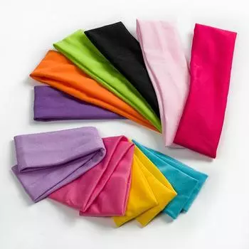 1 шт., модная стильная поглощающая пот повязка на голову ярких цветов, повязка для волос, популярные спортивные аксессуары для волос для женщин, новинка 2023 года, полотенце для йоги небесно-голубой