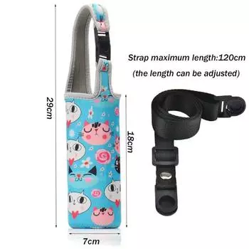 1 шт. модная сумка для бутылки с водой с принтом и ремешком для женщин и мужчин, портативный спортивный чехол для бутылки с водой, чехол для переноски бутылок на открытом воздухе