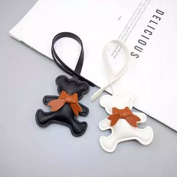 1 шт., модная сумка из искусственной кожи, украшение, практичный подвесной светильник в виде медведя, мультяшная пряжка для ключей, брелок для автомобиля