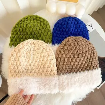 1 шт. модная удобная шапка-ведро из толстой плюшевой зимней ветрозащитной трикотажной пряжи для рыбалки