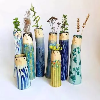 1 шт. модная ваза для цветов, контейнер для растений, человеческое лицо, персонализированное украшение, ваза из смолы, украшение для стола