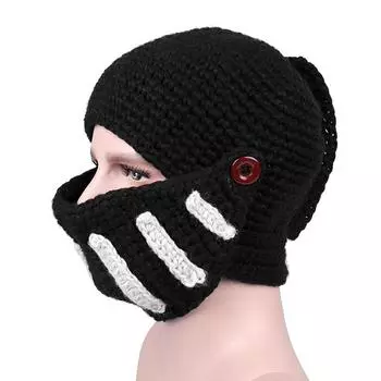1 шт. модная вязаная шапка в стиле рыцаря, шлем, маска, защита ушей, праздничная шапка для улицы, ветрозащитная