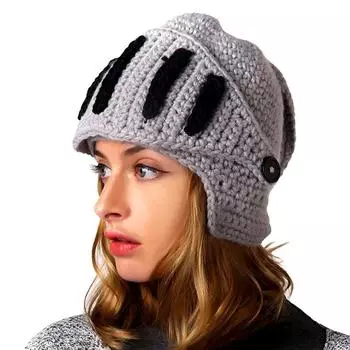 1 шт. модная вязаная шапка в стиле рыцаря, шлем, маска, защита ушей, праздничная шапка для улицы, ветрозащитная