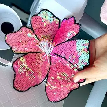 1 шт. модная вышитая аппликация с пайетками и принтом цветов, нашивки на одежду, аксессуары для платья