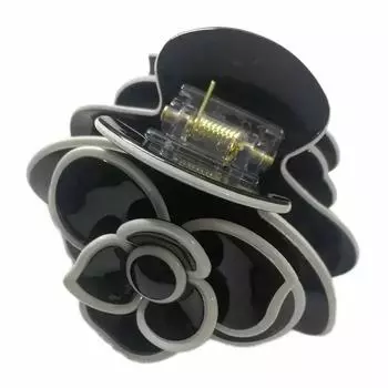 1 шт. Модная заколка-краб для волос с камелией, зажим, девушка, цветок, ручная работа, ювелирные украшения, аксессуары для головы для женщин, подарки на день рождения чёрный