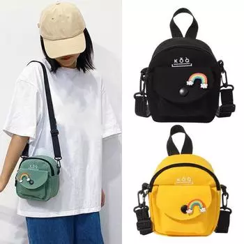 1 шт., модная женская парусиновая сумка для девочек, милая повседневная парусиновая сумка, сумки через плечо, сумки-мессенджеры, дорожный кошелек чёрный