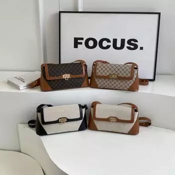 1 шт., модная женская сумка через плечо с ретро-принтом, подходящая для повседневного использования.