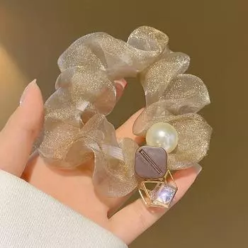 1 шт. Модное кольцо для волос из искусственного жемчуга, резинки для волос, эластичная резинка для женщин, девушек, для вечеринки, держатель для хвостика, аксессуары для волос