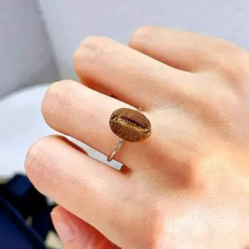 1 шт. модное металлическое кольцо в форме кофейного зерна, кольца для пальцев, ювелирные аксессуары, подарок для любителей кофе на вечеринку