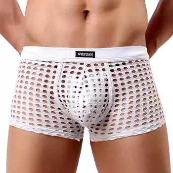 1 шт. Модное мужское нижнее белье Боксеры-слипы Хлопковая ластовица Мода Сетка Удобные Дышащие Боксеры-слипы S