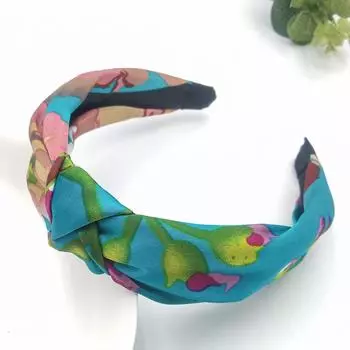 1 шт. Модные атласные повязки на голову с широким краем и принтом, перекрещенные узлом, для женщин и девочек, аксессуары для волос для вечеринок