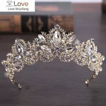1 шт. модные барочные роскошные хрустальные абс свадебные короны диадемы светло-золотые диадемы диадемы для женщин невесты свадебные аксессуары для волос