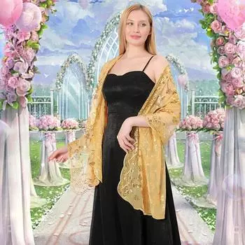 1 шт., модные блестящие блестки, свадебная шаль, вечерние платья, вышитые, дышащие чёрный