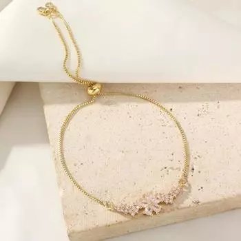 1 шт. Модные браслеты с выдвижными регулируемыми цветами из циркония для женщин, браслет на каждый день, аксессуары для вечеринок, подарки для лучших подруг золотой