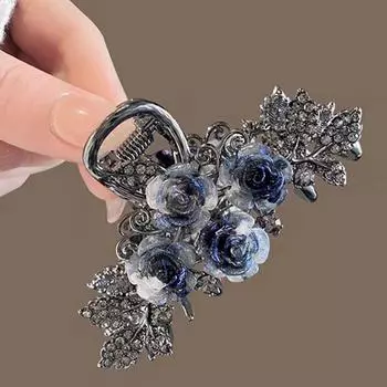 1 шт. Модные чернильные заколки для волос с бриллиантами и розой для женщин, девушек, для вечеринок, аксессуары для волос