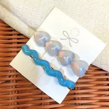 1 шт. Модные дофаминовые геометрические заколки-клипсы для волос в форме волны и сердца для женщин, девушек, для вечеринок, аксессуары для волос