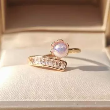 1 шт. Модные фиолетовые искусственные жемчужины с маленькими цветами, регулируемые кольца для женщин, кольцо с кубическим цирконием, ювелирные изделия, аксессуары для свадебной вечеринки фиолетовый