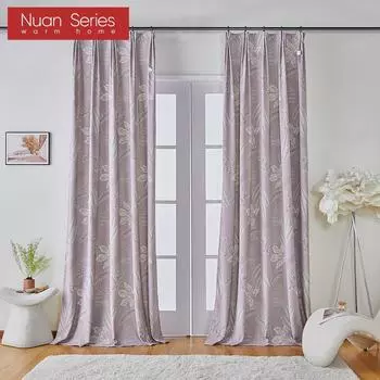 1 шт. модные и универсальные плотные шторы с китайским узором и принтом для спальни, гостиной, домашнего декора, серия Nuan W100cm x L130cm фиолетовый