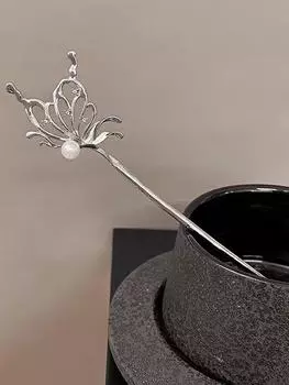 1 шт. Модные изысканные серебристые жемчужные заколки для волос с бабочками для женщин, девочек, для вечеринок, аксессуары для волос