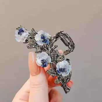 1 шт. Модные изысканные заколки для волос в виде цветка розы, выполненные чернилами, для женщин, девушек, для вечеринки, аксессуары для волос