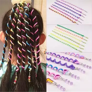 1 шт., модные креативные бигуди для волос, детские красочные бусины, бигуди для волос, твистер, сделай сам, спиральные плетеные устройства для волос