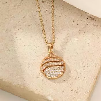 1 шт. модные круглые ожерелья с подвеской из циркония для женщин, ожерелье из нержавеющей стали золотого цвета, ювелирные изделия, аксессуары для вечеринок золотой