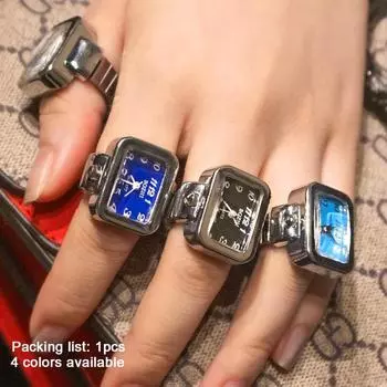 1 шт. модные кварцевые часы с кольцом, часы с прямоугольным циферблатом, ювелирные изделия, подарки LM белый