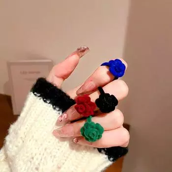 1 шт. модные милые розовые открытые кольца с флокированным дизайном кольца для пальцев ювелирные аксессуары подарок на вечеринку