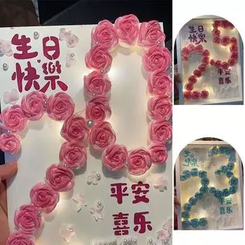 1 шт. модные настольные украшения подарки на день рождения ручной работы DIY материал комплект фоторамка ткань цветок DIY розовый