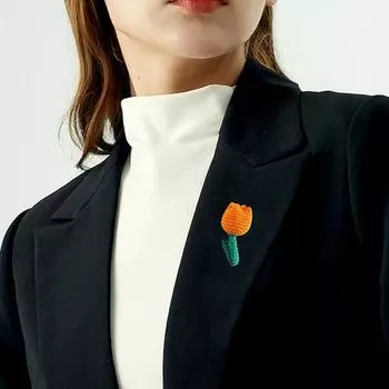 1 шт. модные натуральные тюльпаны брошь крючком цветок ручной работы плетеная сумка украшение аксессуары для одежды