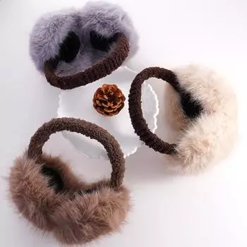 1 шт. модные наушники-вкладыши мягкие плюшевые наушники-вкладыши для защиты от холода утеплители для волос чёрный