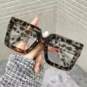 1 шт. Модные очки в квадратной оправе для женщин и мужчин, классические ретро-модные очки для повседневной жизни или летних путешествий one size белый/темно-алый