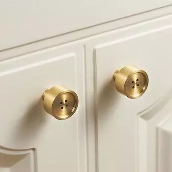1 шт., модные однотонные латунные ручки для ящиков в скандинавском стиле, мебельные ручки, ручки для шкафа, круглая кнопка золотой
