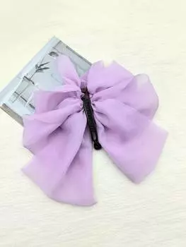 1 шт. Модные однотонные заколки-бананы с лентой-бантом для волос для женщин, девушек, для вечеринок, держатель для хвостика, аксессуары для волос