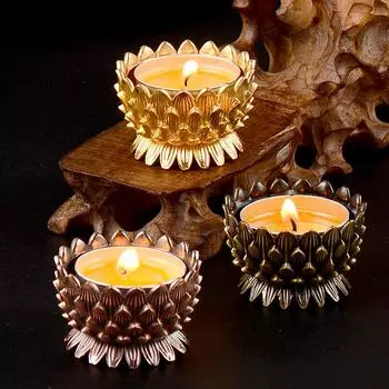 1 шт. модные подсвечники цветок лотоса масляная лампа украшение для зала подставка для свечей основа сплав ремесло