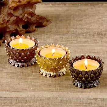 1 шт. модные подсвечники цветок лотоса масляная лампа украшение для зала подставка для свечей основа сплав ремесло