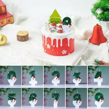 1 шт. модные праздничные принадлежности Санта-Клаус вставки для торта декор для торта свечи на день рождения рождественская тема 0