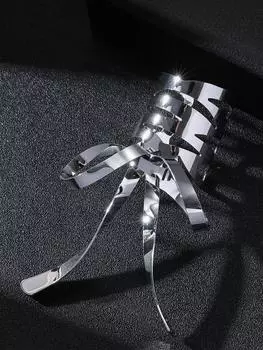 1 шт. Модные простые серебристые заколки-банты для волос для женщин, девушек, для вечеринок, аксессуары для волос