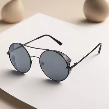 1 шт. Модные ретро женские круглые поляризованные модные очки с двойной перемычкой для мужчин и женщин для вождения, пляжа, путешествий, модные очки чёрный