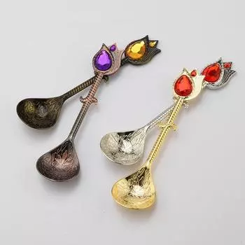 1 шт. модные роскошные алмазные ложки из нержавеющей стали, чашка для перемешивания, еда, домашняя кухня медный