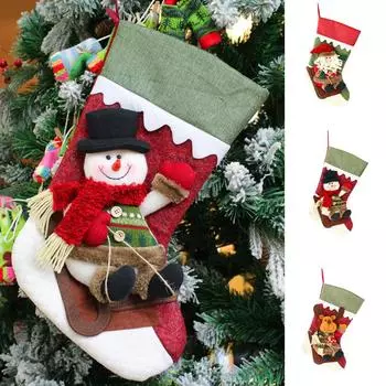 1 шт. Модные рождественские носки подарочный пакет елка подвеска домашний декор фланелевый костюм большие сапоги