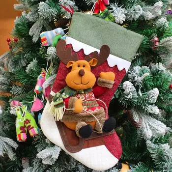 1 шт. Модные рождественские носки, подарочный пакет, подвеска в виде дерева, домашний декор, фланелевый костюм, большие сапоги null