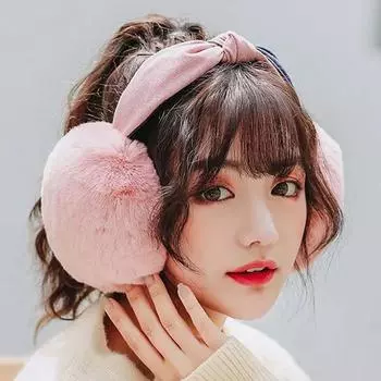 1 шт. модные складные наушники мягкие плюшевые обручи для волос имитация меха кролика ушные вкладыши розовый