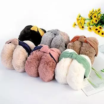 1 шт. модные складные наушники мягкие плюшевые обручи для волос имитация меха кролика ушные вкладыши кофейный