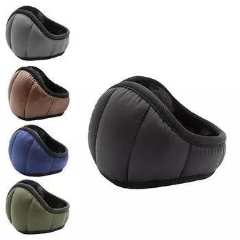 1 шт. модные складные теплые наушники ветрозащитные водонепроницаемые однотонные плюшевые наушники темно-синий